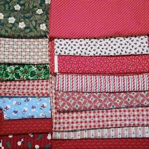 15 Yards Of Assorted Vintage Christmas Fabric